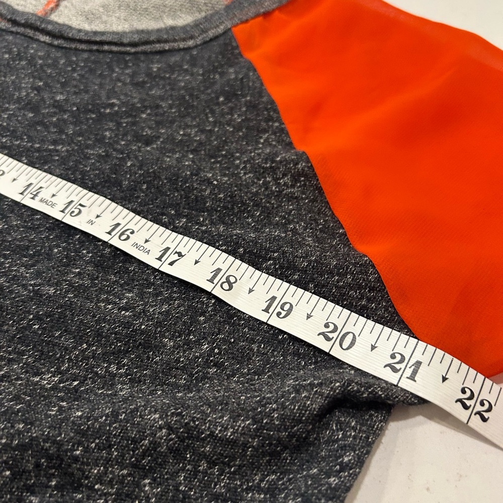 Southern Thread Colorblock Raglan Top Orange Gray Size Large Lightweight - Picture 4 of 5